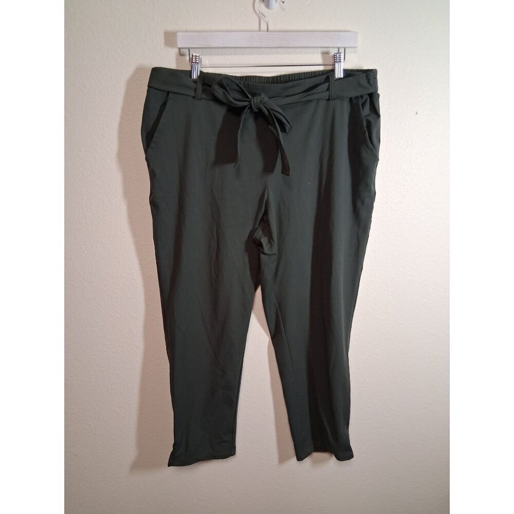 Nicole Miller Dress Pants Business Casual Capris Office Green Size XL - Picture 1 of 5